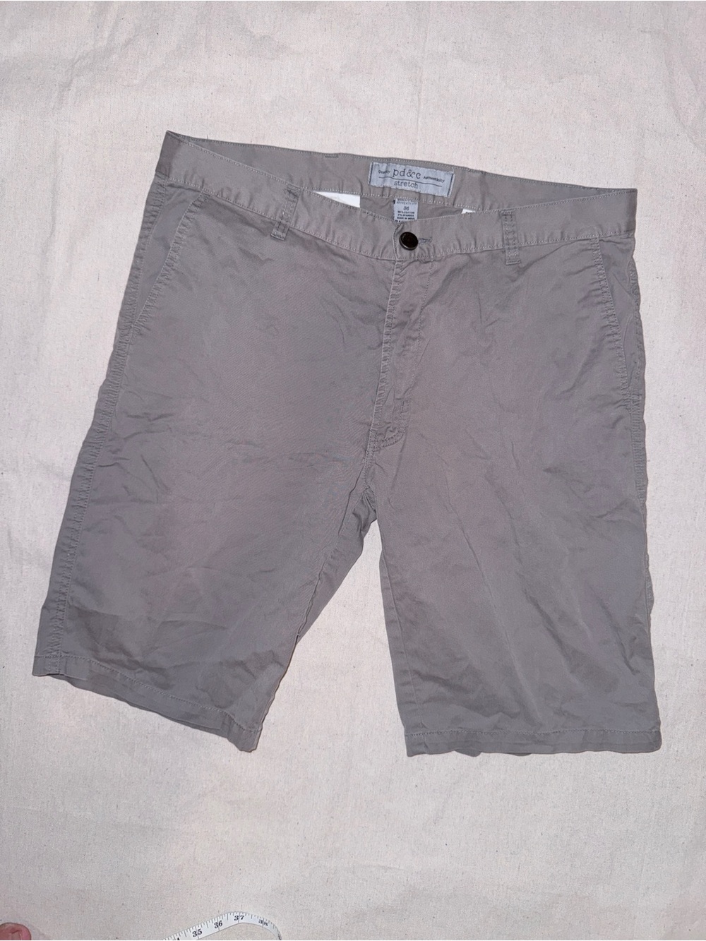 PD&C Men's Grey Flat Front Casual Shorts